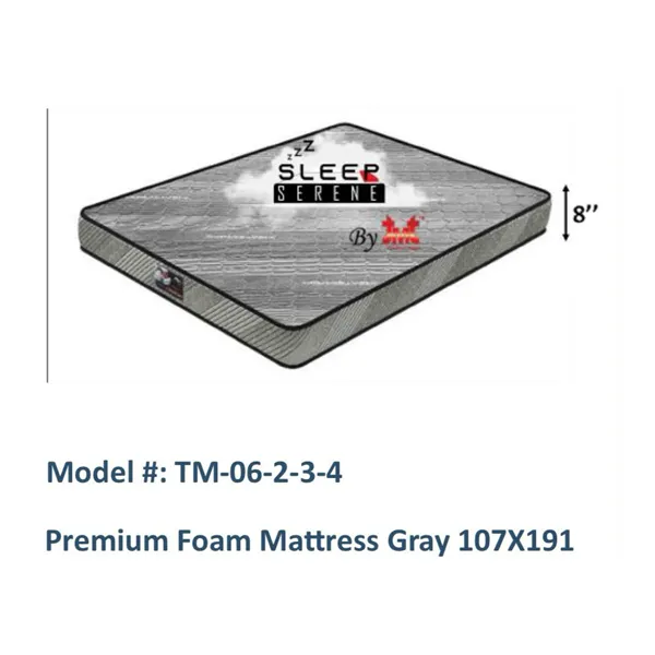 Premium Foam Mattress 107 x 191 cm Gray