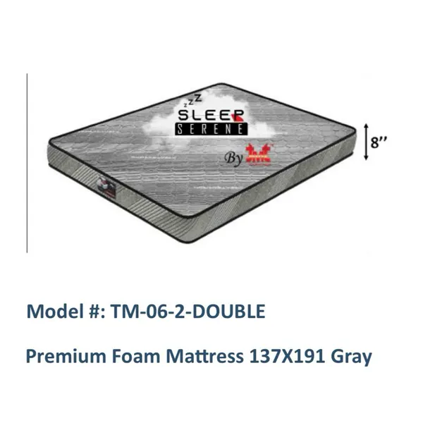 Premium Foam Mattress 137 x 191 cm Gray