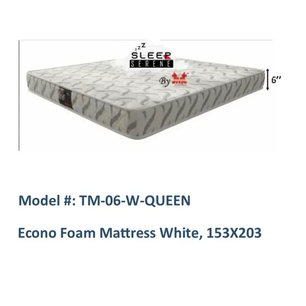 Econo Foam Mattress 153 x 203 cm White