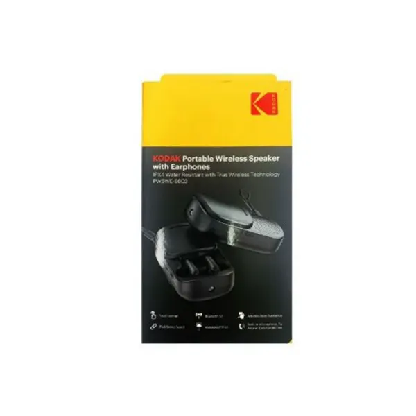 Kodak Portable Wireless Speaker With Earphones - PWSWE-6603 - White