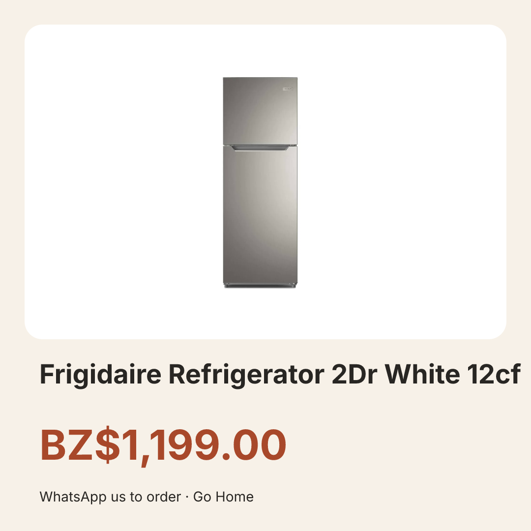 Frigidaire Refrigerator 2Dr White 12cf