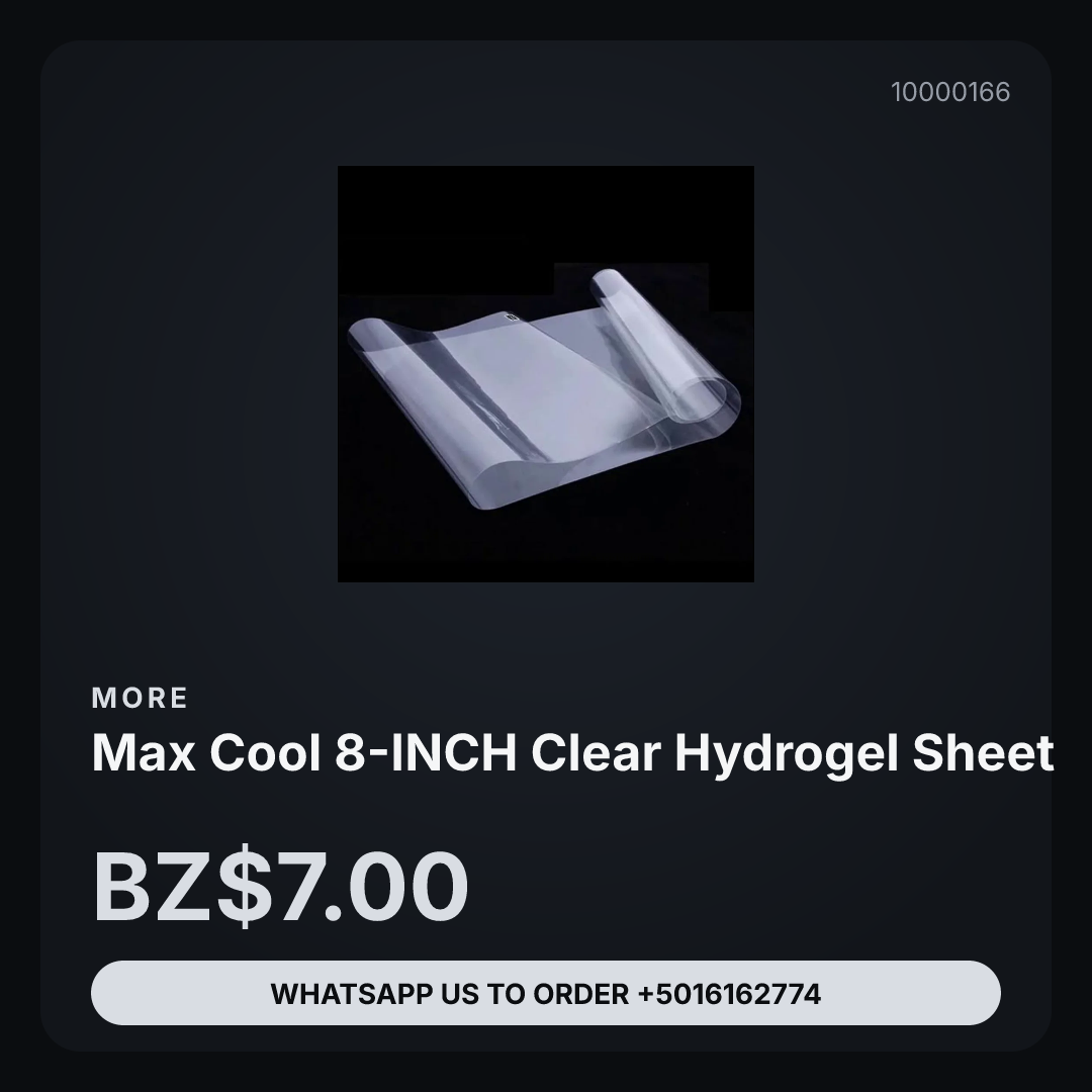 MAX COOL 8-INCH CLEAR HYDROGEL SHEET
