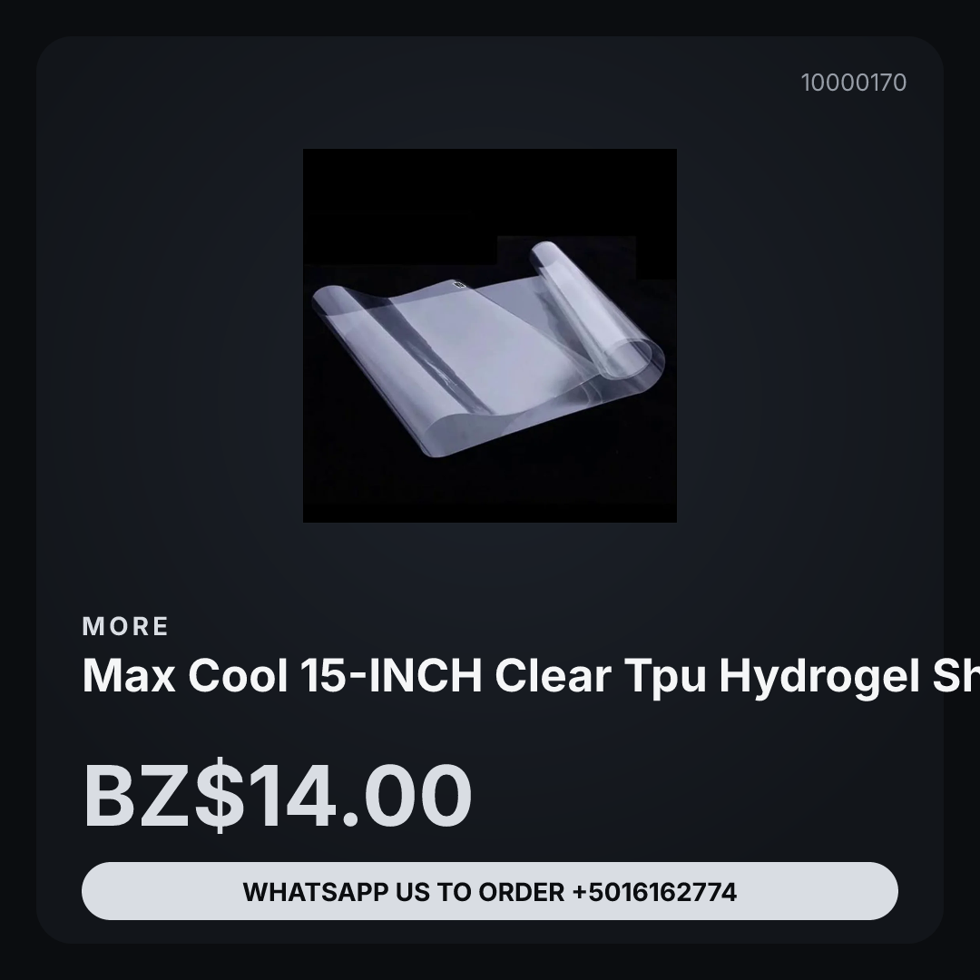 MAX COOL 15-INCH CLEAR TPU HYDROGEL SHEET